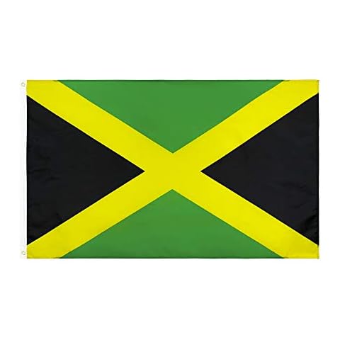 ANJOR Jamaica Flag 3x5 Foot Jamaican National Flags with Brass Grommets 3 X 5 Ft Cover