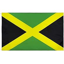 ANJOR Jamaica Flag 3x5 Foot Jamaican National Flags with Brass Grommets 3 X 5 Ft