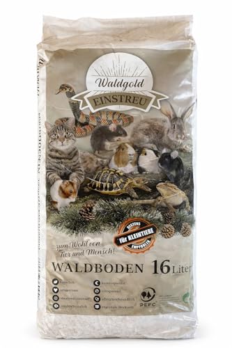 HORSEDREAM Waldgold Waldboden-Einstreu für Kleintiere 16 L (1 Sack) – staubarme, geruchsneutrale & nachhaltige Bio-Einstreu