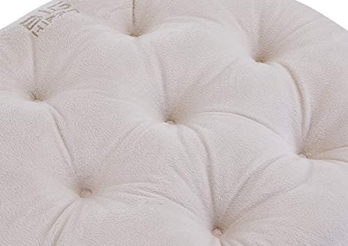 Big Hippo Chair Pad with Ties, Round Chair Seat Pads for Dining Chairs Padded Cushion Chair Seat Pads Indoor Outdoor Seat Pad Cushions for Garden Patio Home Kitchen Office Car (Beige)