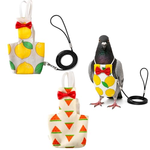 HIHETE Pigeon Diaper Pants with Harness & Leash (2 Pack)