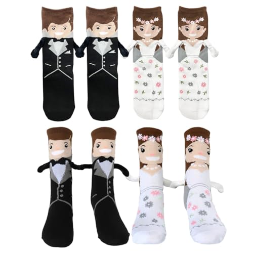 DIFLAX 2 Piezas Calcetines de Boda Para Hombres y Mujeres, Lindos Para Parejas, Regalos Divertidos Para Recién Casados, Para Novia y Novio, Regalos para la Pareja en su Día Especial