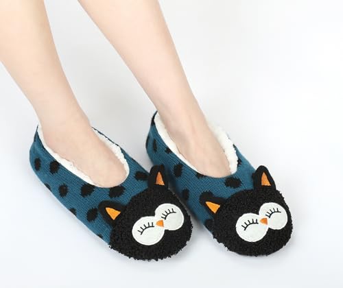 Image of DICUIRD Womens Animal Slipper Socks Non Slip Gripper House Slippers
