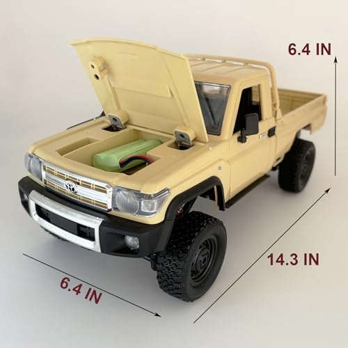WPLDEWAN RC Rock Crawler 4x4 RC Truck Toyota LC79 1/12 Remote Control Truck, MN82 RC Crawler Off Road Pickup 2.4G All Terrain 280 Motor Proportional Throttle Steering RTR Hobby Toy Adult - Thumbnail 2