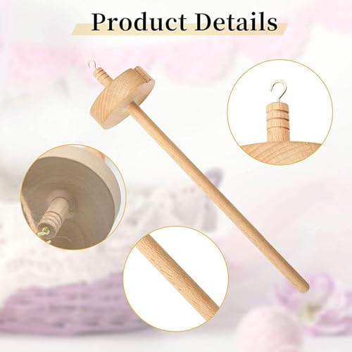 Fallspindel – 32.5cm Top Whorl Garnspindel | Handspindel Aus Holz & Metall – Bild 4