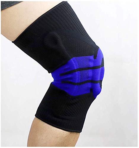 Breathable Sports Football Basketball Volleyball Safety Spring Pressure Knee Pads Protector Hiking Knee Pads (Black, XL)