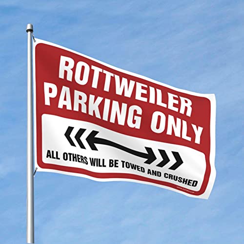 Drapeau homme grotte Rottweiler parking seulement 120 x 180 cm