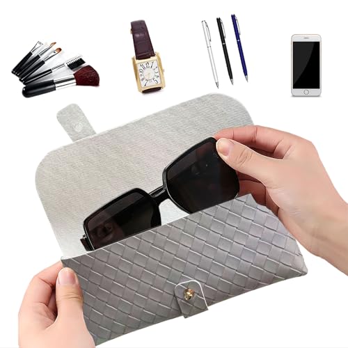 Image of Glasses storage bag Travel sunglasses myopia glasses storage bag Fashion leather storage bag