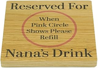 Reserved For Grandmas Drink Solid Oak Coaster. Gift for Nan. Great Birthday Present, Mothers Day Item for any occasion token. Great for New Grannys. 10cm x 10cm Drinks Mat (Grandma)
