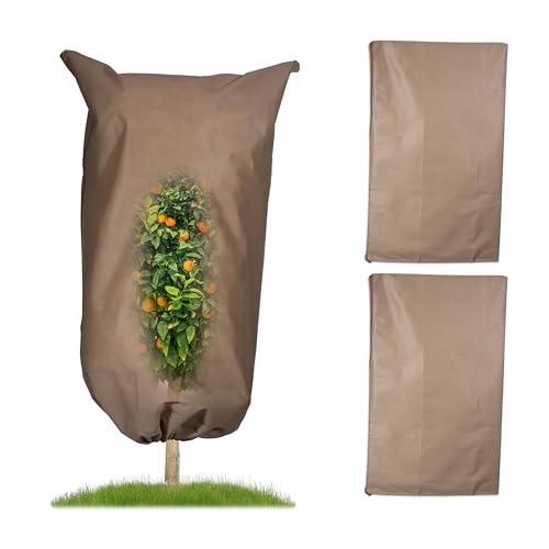 Preisvergleich Produktbild Relaxdays Winterschutzhaube 3er Set, Vlies Pflanzen Frostschutz, Winter Pflanzenschutz, 180x120 cm, Abdeckvlies, beige