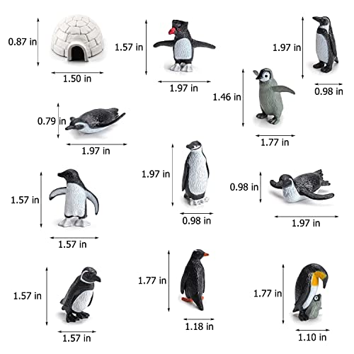 Penguin Action Figurines, 11Pcs Plastic Penguin Figures Set With Igloo Model For Kids Children, Perfect For School Project And Class #TOP1