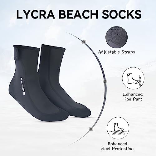 Xuker Neoprene Socks 3Mm, Sand Proof Beach Volleyball Socks Anti Slip Quick Dry Water Socks For Beach Soccer Tennis Walking Wading Hiking Outdoor Water Sports #TOP4