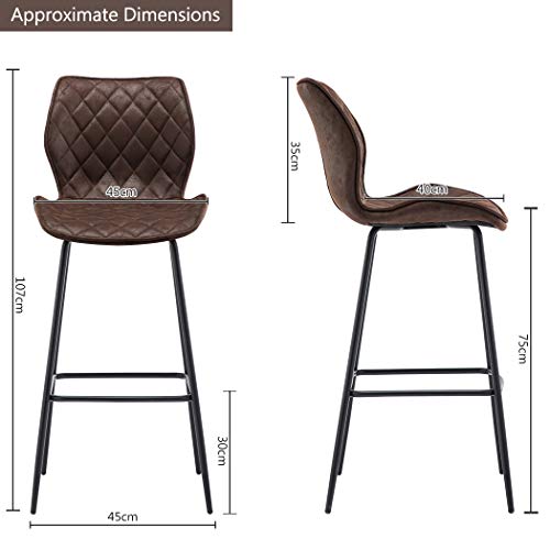 Duhome 2X Sgabelli da Bar Tessuto (Velluto)