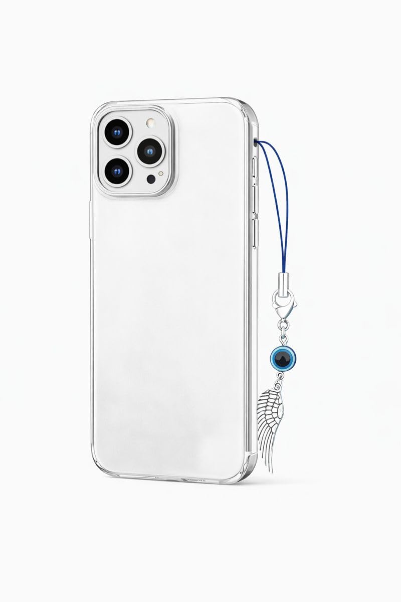 Glass Feather Evil Eye Mobile Phone Pendant, Decorative Charms For Mobile Telephones, Suitable For Keychain Mobile Phone Car Key Bag Backpack Wallet Decoration Usb Charm,Multi-image-7