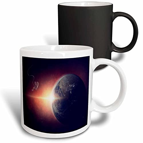 3dRose Astronaut Out In Space With Earth 11oz Magic Transforming Mug