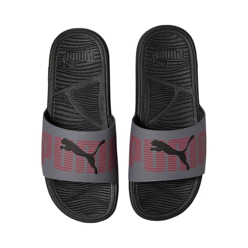 PUMA PUMA Men's Cool Cat 2.0 Slide Sandal, TRIPLE VISION-Cool Dark Gray-For All Time Red-PUMA Black, 11