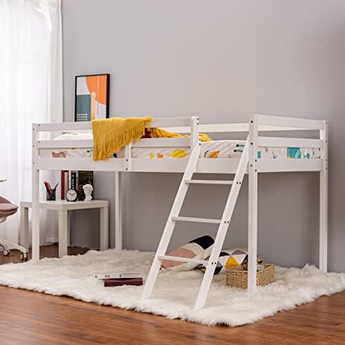 Single Bed standard 3FT size, White Wooden Bed, Solid Wood Bed Frame