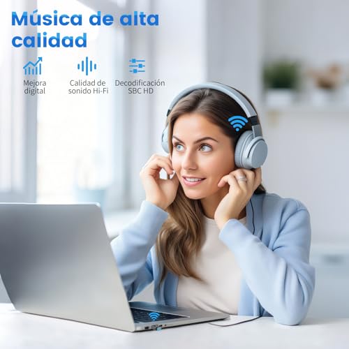 Miniatura 4 de Adaptador Bluetooth 5.4 Usb Para Pc, Receptor Bluetooth Dongle Low Latency Plug Play, Compatible Con Windows 7 8.1 10 11 Ordenadores De Escritorio Y Portátiles, Ratón, Teclado, Auriculares