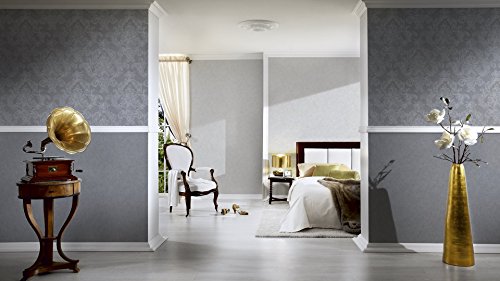 A.S. 301751 Création Elegance 3 Non-Woven Wallpaper 10.05 m x 0.53 m, Grey, Grey, 301751, Dark Grey, 53 x 1005 cm - Image 3