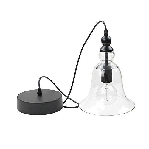Winsoon Ecopower 1 Light Vintage Hanging Big Bell Glass Shade Ceiling Lamp Pendent Fixture #TOP7