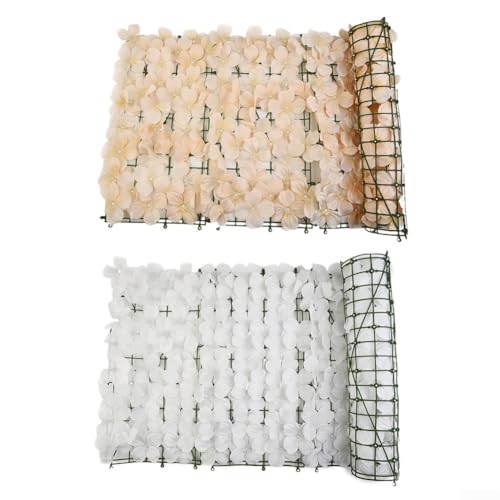 MoSundi Valla de privacidad con flores artificiales, 05 x 1 metro, flexible para setos de plástico, revestimiento de pared y decoración de jardín