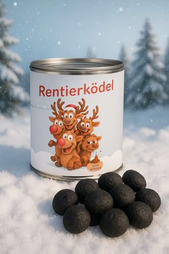 Rentierködel – 180 g fluffige Marshmallow-Klößchen mit Humor-Faktor Scherzarktikel Lustige Geschenkidee Party-Brüller Spaßgeschenk