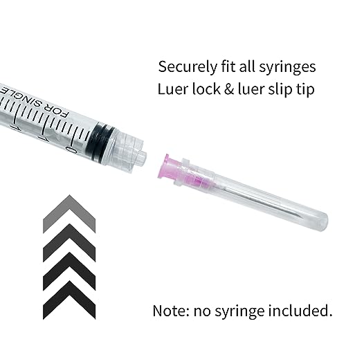 Dispensing Needle with Cap, Sterile Disposable Injection Luer Lock Luer Slip Syringe Accessories, Individually Sealed for Lab, Refilling Liquid, Livestock, Pet (18G-1.0Inch, 20) - Thumbnail 3