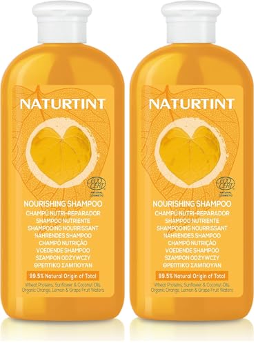 Naturtint Champú Nutri-reparador, Limpia y Nutre en Profundidad, Reduce la Rotura y Repara Puntas Abiertas, para Cabellos Seco y Maltratado, 99% Ingredientes Naturales, ECOCERT, 330ml (Paquete de 2)