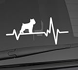 Heart Beat Line Heartbeat Dog Brussels Griffon Food Bowl Canine Puppy Paw Love Car Vinyl Sticker Wall Decal 3.75' x 8' (Regular White)(Available in 20 Vinyl Colors)