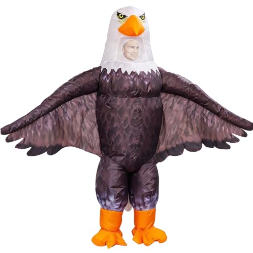 Rysotowy USA Bald Eagle Costume for Adult Inflatable Forth of July Patriotic Parade Costume Blow up Independence Day Parry Outfit Suit