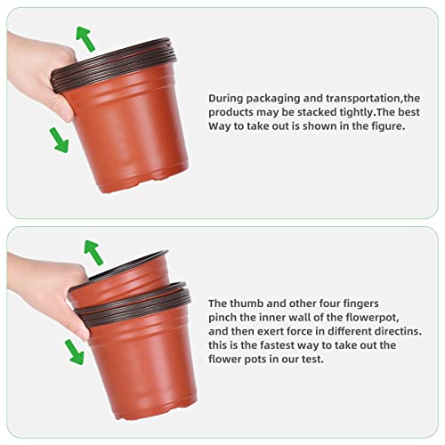 Kleeblatt 100 Pcs Nursery Pots 6 Inch, Plastic Planter Nursery Pots with 30 Pcs Plant Labels, Seedling Pots and Seedling Flower Plant Container - Thumbnail 6