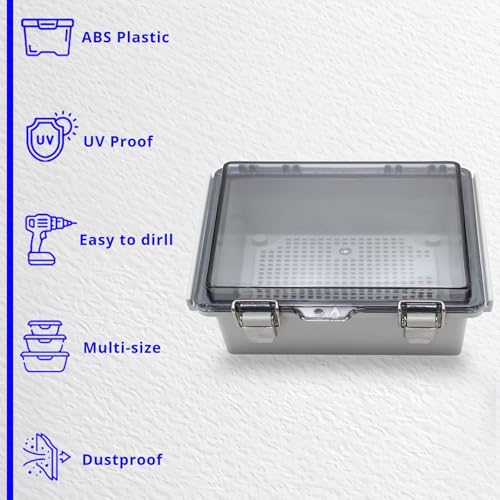 MAKERELE ABS Plastic Small Outdoor Waterproof Box Clear Hinged Shell Outdoor Universal Project Enclosure with Transparent Cover 5.9×3.9×2.8 inch(150×100×70mm) by MAKERELE - Image 5