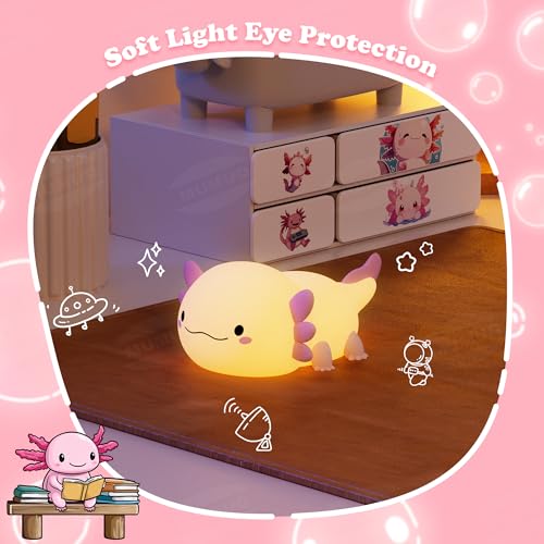 Lámpara de Noche Axolotl LED de Silicona Rosa miniatura 5