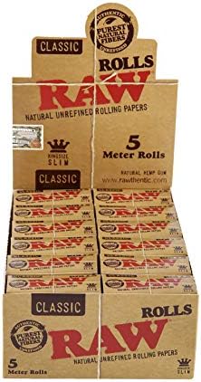 RAW Classic Natural Unrefined Rolling Paper Rolls - 5 Meter Roll (24)