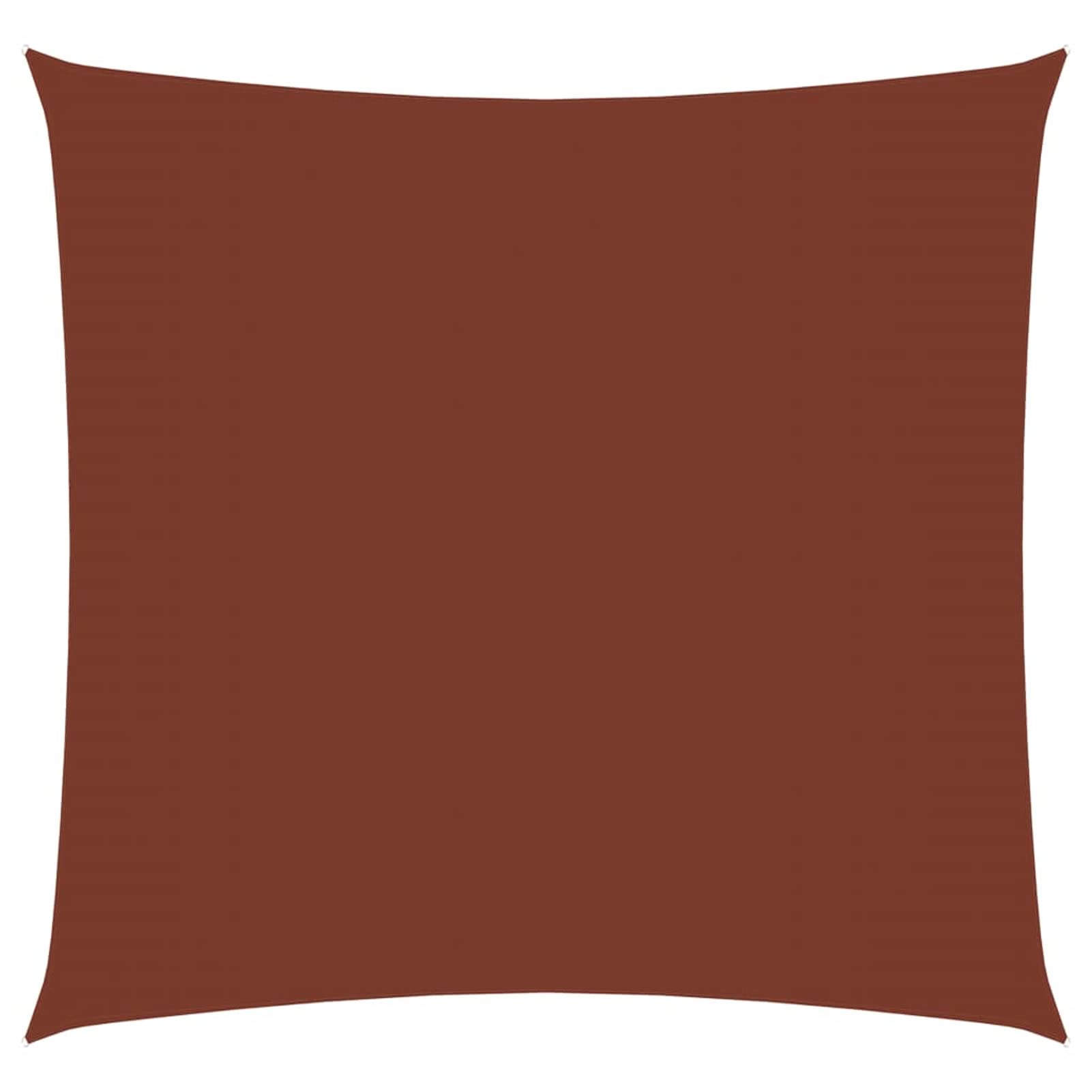Voile d'ombrage carré 5x5m en tissu Oxford terre cuite pour jardin
