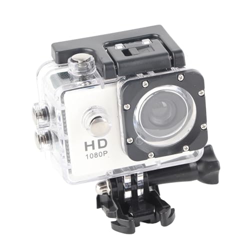 Action Camera K1080HD Videocamera impermeabile da 12 MP Display HD Subacquea Outdoor Bike Diving Sport per Bike bianco