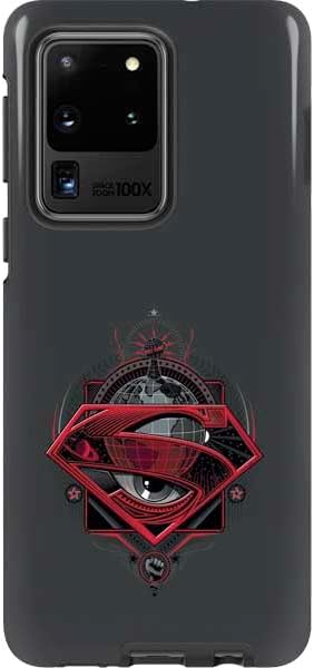 Skinit Pro Phone Case Compatible with Galaxy S20 Ultra 5G - Officially Licensed DC Comics Superman Logo Background Pattern Design