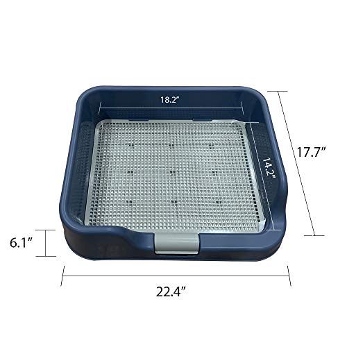 [Ps Korea] Indoor Dog Potty Tray – With Protection Wall Every Side For No Leak, Spill, Accident - Keep Paws Dry And Floors Clean! 100% Satisfaction (Blue) #TOP4