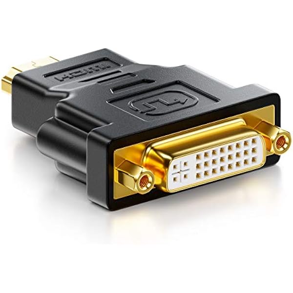 deleyCON Adapter HDMI do DVI - Gniazdo DVI do Wtyczki HDMI 1920x1200 1080p - Czarny