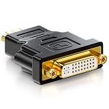 deleyCON Adaptateur DVI-HDMI - DVI Femelle - HDMI Mâle Adaptateur Vidéo Universel 1920x1200 Full HD 1080p - Noir