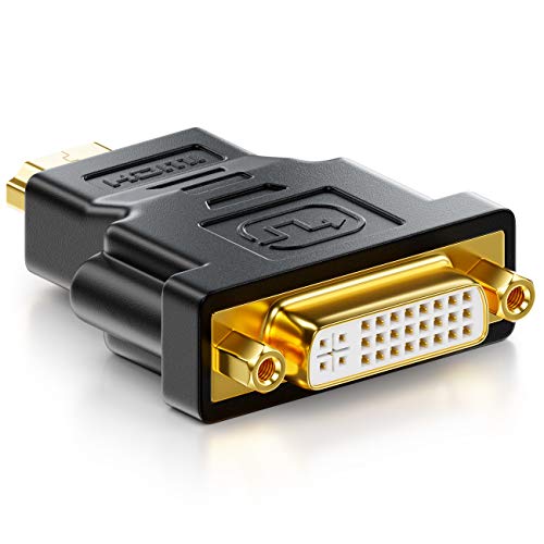 deleyCON Adapter HDMI do DVI - Gniazdo DVI do Wtyczki HDMI 1920x1200 1080p - Czarny