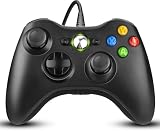 Diswoe Manette PC, Manette pour Xbox 360, USB Contrôleur de Jeu avec Double Vibration Filaire Gamepad Joystick pour Xbox 360/ Slim/PC (Win 7/8/10/11/XP)