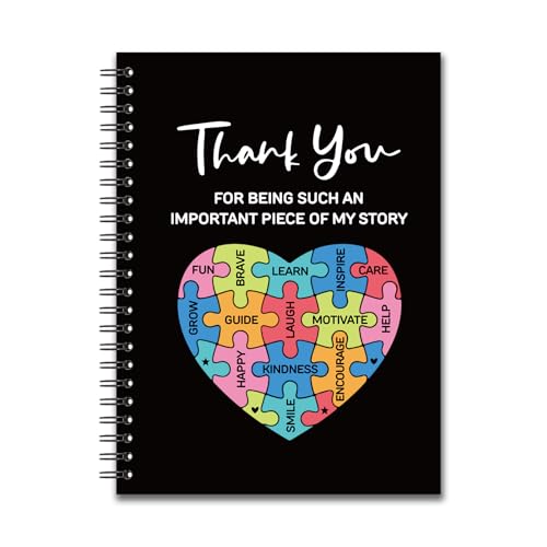 YAZMEEN Cuaderno de agradecimiento en espiral (160 páginas) rompecabezas de tapa dura, cuaderno de bocetos para profesores, regalo de agradecimiento para profesores, familiares, amigos, compañeros de