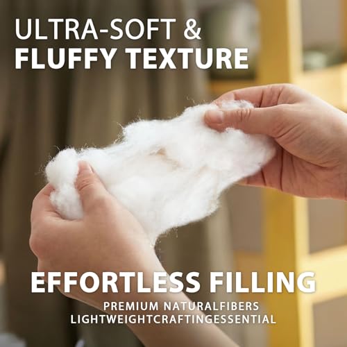 MAQIHAN 7.05oz Cotton Stuffing for Stuffed Animals - Natural Cotton Fiber Filling Batting, Stuffing for Crochet Animal,Soft Pillow,Crochet DIY Crafts,and More - Thumbnail 3