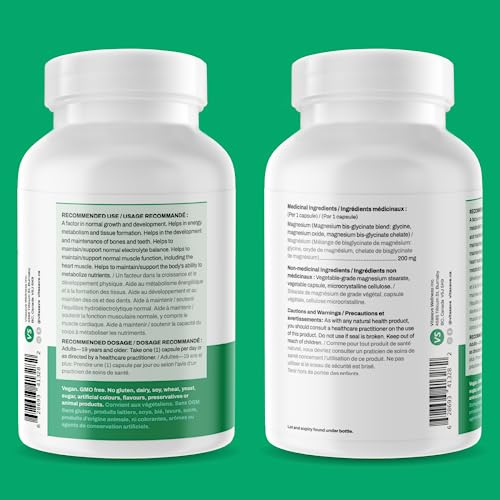 Vitasave Magnesium Bis-Glycinate Supplement | 200Mg | 240 Capsules - Highest Potency - Superior Absorption - Supports Bones And Teeth - Promotes Relaxation & Sleep - Magnesium Glycinate Capsules #TOP3