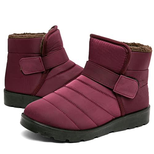 Bottes D'Hiver Pour Femme - Bottes De Neige Classiques Doublées Polaire - Imperméables, Antidérapantes, Semelle Plate, Fermeture Éclair - Idéales Pour L'Extérieur