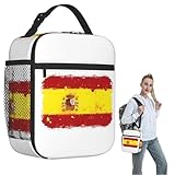 CNQPJKYAQ Bolsa térmica térmica de Comida con Bandera Grunge de España para Mujeres, niños, Cajas portátiles de Comida, Caja térmica de Comida