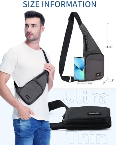 Image of Seoky Rop Sling Bag Slim Personal Purse Pocket Small Crossbody Chest Bag