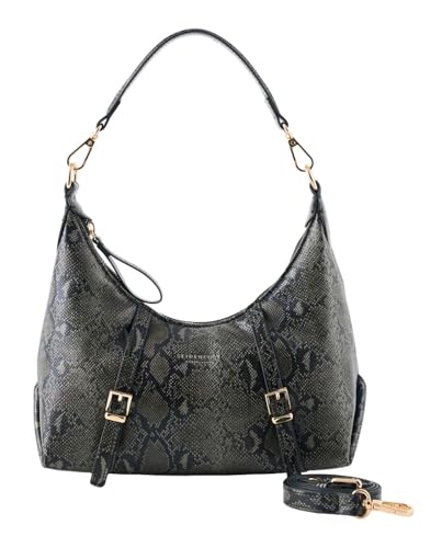 Sac à épaule bandoulière Lilleby de SEIDENFELT MANUFAKTUR en Reptile Dark Green