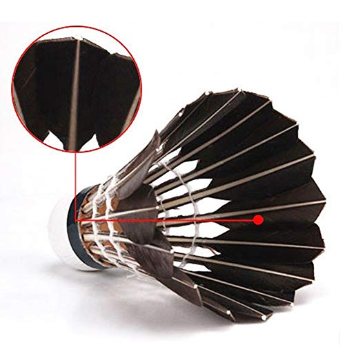 ZHENAN 12-Pack Advanced Black Goose Feather Badminton Shuttlecock with Great Stability and Durability,Shuttlecocks Indoor Outdoor Sports Hight Speed Training Badminton Birdies Balls